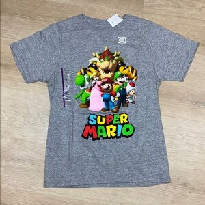 NWT Hybrid Apparel Super Mario Gray Kids T-Shirt XL